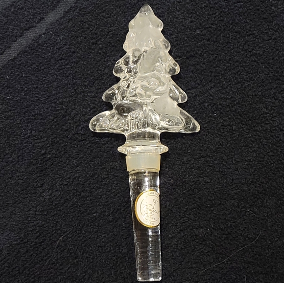 Holiday Themed 3 Piece Frosted Glass Bottle Stopper Set in Box - Picture 8 of 11